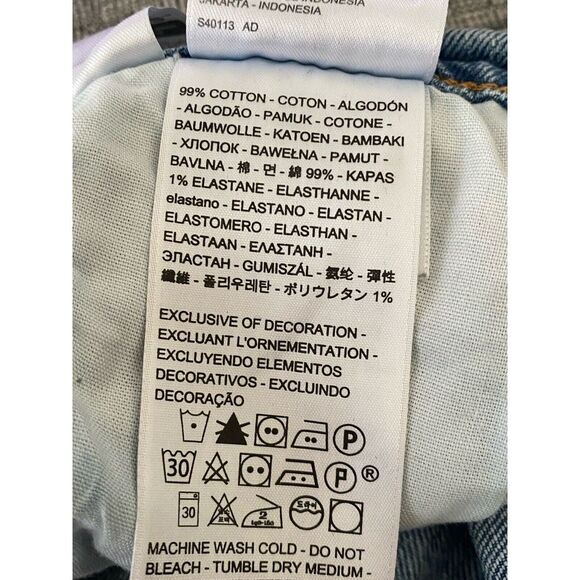 Levi's Womens 501 Skinny Jeans W30 L28" Med-Light Blue Rare Blank Tab Edition - Picture 9 of 9